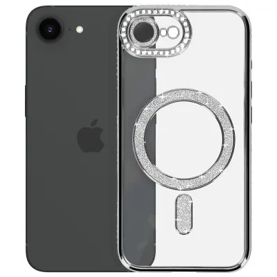 MagSafe etui za iPhone 17e z bleščečim robom, Srebrna