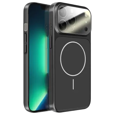 Ovitek za iPhone 13 Pro Max MagSafe mat steklo AG Glass, Črna