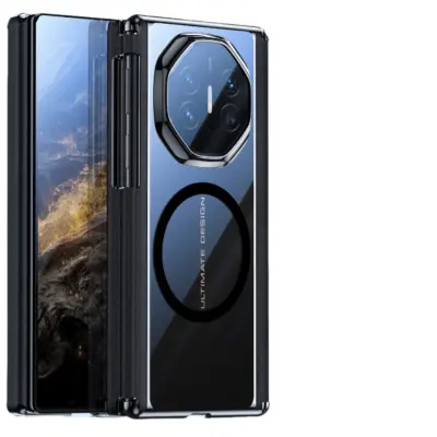Črna PC PU usnjena magnetna torbica, združljiva s Huawei Mate XT