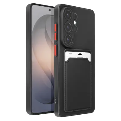 Etui za Galaxy S26 Ultra z držalom za kartice in zaščito kamere, Črna
