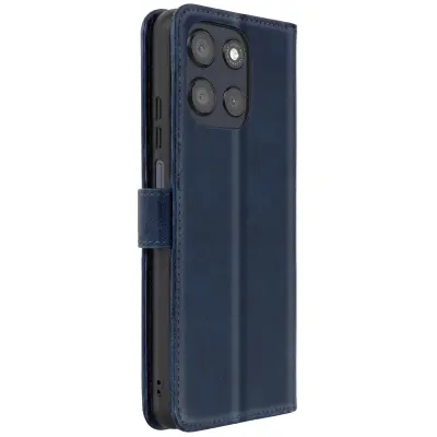 Klasična preklopna torbica za Moto G56 s funkcijo stojala, Nočno modra