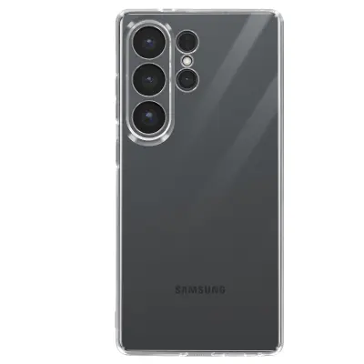 Mehak silikonski ovitek za Galaxy S26 Ultra z dvignjenim robom kamere, Prozorna