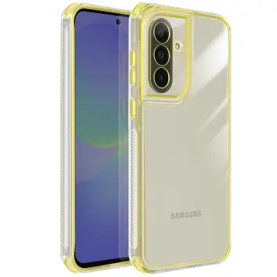 Ojačana dvo-materialana teksturirana nezdrsna zaščita za Galaxy A37, Rumena