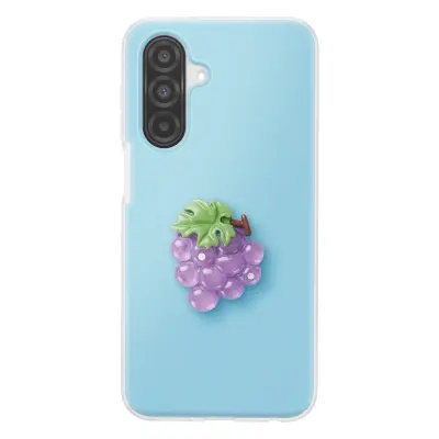 Ovitek za Galaxy A26 s 3D motivom grozdja in dvignjenim robom, Modra