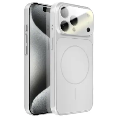 Trd MagSafe ovitek za iPhone 15 Pro Max z zaščito kamere, Srebrna