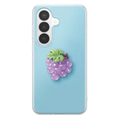 Ovitek za Galaxy S26 s 3D motivom grozdja in dvignjenim robom, Modra