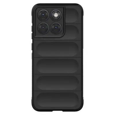 Ovitek za Motorola Edge 70 Fusion s silikonsko teksturo reliefa, Črna