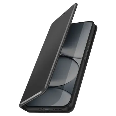 Preklopna torbica za Redmi Note 15 Pro 5G – predali za kartice in stojalo, Črna