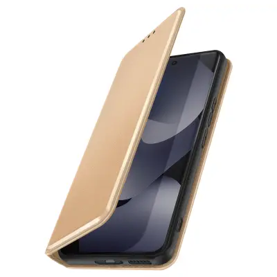 Preklopna torbica za Redmi Note 15 5G/4G – predali za kartice in stojalo, Zlata