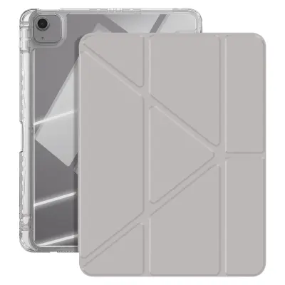 Torbica za iPad Air 11" M4 2026 s Prilagodljivim Stojalom Design Origami, Siva