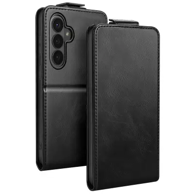 Navpični etui za Galaxy S26 Plus z držalom za kartice in stojalom, Črna