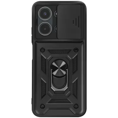Mayaxess, Ovitek Xiaomi Redmi 15C Odporen MIL-STD 810G Pokrov kamere Obročasto stojalo, Črna
