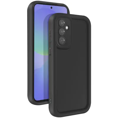 Soft-touch silikonski etui za Galaxy A37 z dvignjenimi robovi, Črna