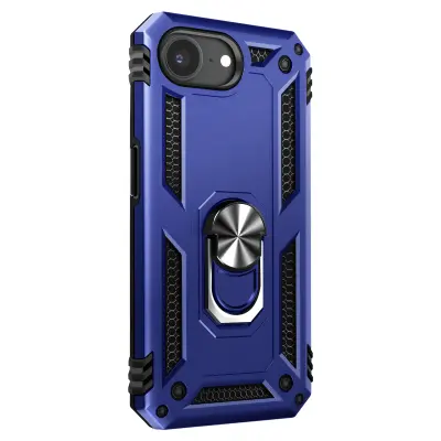 Antišok etui za iPhone 17e z vrtljivim magnetnim obročem, Modra
