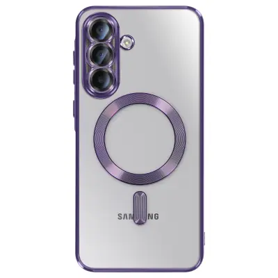 MagSafe etui za Galaxy A37 s kromiranim robom, Vijolična