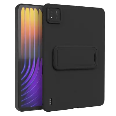 Ovitek za Xiaomi Pad 7 / Pad 7 Pro iz Dveh Materialov z Ojačanimi Vogali in Stojalom, Črna