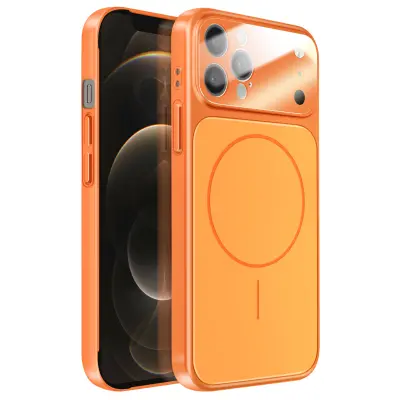 Ovitek za iPhone 12 Pro Max MagSafe mat steklo AG Glass, Oranžna