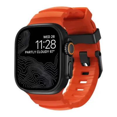 Nomad, Pašček za Apple Watch 44 / 45 / 46 / 49mm Rocky Point Band vodoodporen, Oranžna