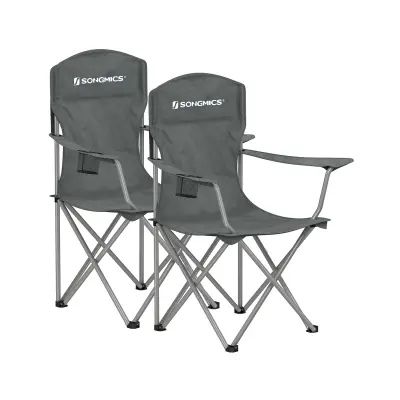 Set zložljivih kamp stolov 54x86x97 cm siva