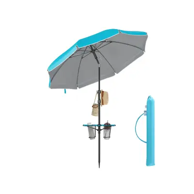 Plažni dežnik 160 cm modre barve