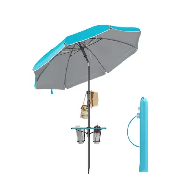 Plažni dežnik 160 cm modre barve