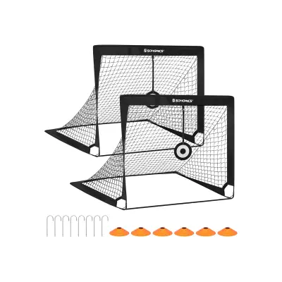 Nogometni gol komplet 2 kosa 120x91x91 cm črna