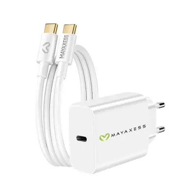Mayaxess, Omrežni polnilnik za Honor 400 20W + 1m USB-C kabel, Bela