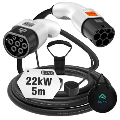 Prenosni EV polnilni kabel, 22KW moč, 32A tok, 22KW-32A-5M-Bela