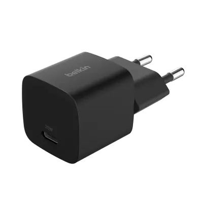 Belkin, Omrežni polnilnik USB-C 25W Power Delivery Belkin BoostCharge, kompakten, Črna
