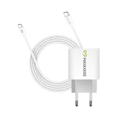 Mayaxess, Omrežni polnilnik za Pixel 6a 20W + 1m USB-C kabel, Bela