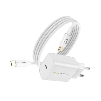 Mayaxess, Omrežni polnilnik za Xiaomi 15 Pro 20W + 1m USB-C kabel, Bela