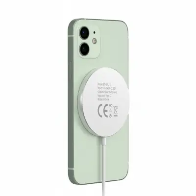 Mayaxess, Polnilnik za iPhone 12 Magsafe magnetni 15W, Bela