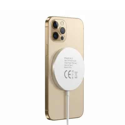 Mayaxess, Polnilnik za iPhone 12 Pro Magsafe magnetni 15W, Bela