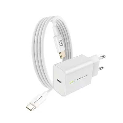 Mayaxess, Omrežni polnilnik za Xiaomi 15T 20W + 1m USB-C kabel, Bela