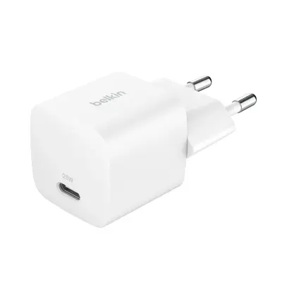 Belkin, Omrežni polnilnik USB-C 25W Power Delivery Belkin BoostCharge, kompakten, Bela