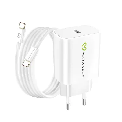 Mayaxess, Omrežni polnilnik za Fairphone 4 20W + 1m USB-C kabel, Bela