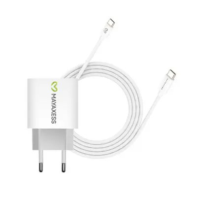 Mayaxess, Omrežni polnilnik za Galaxy Z Fold 7 20W + 1m USB-C kabel, Bela