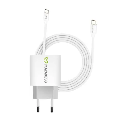 Mayaxess, Omrežni polnilnik za Galaxy Z Fold 6 20W + 1m USB-C kabel, Bela