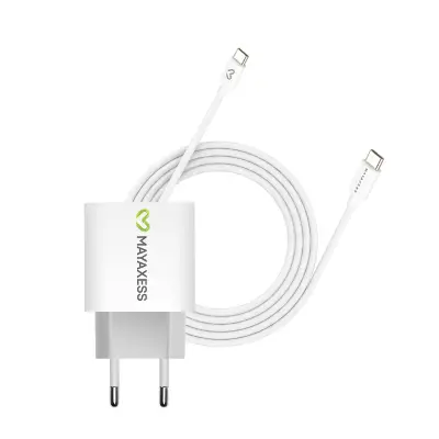 Mayaxess, Omrežni polnilnik za Pixel 7 20W + 1m USB-C kabel, Bela