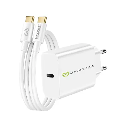 Mayaxess, Omrežni polnilnik za Galaxy Z Fold 5 20W + 1m USB-C kabel, Bela