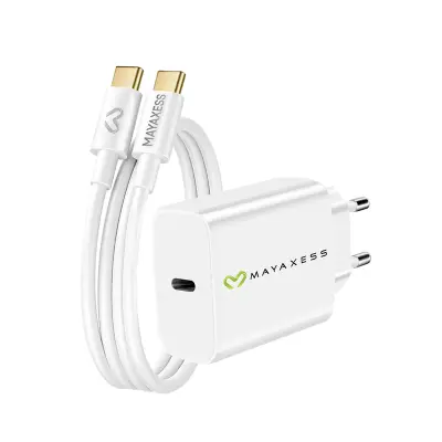 Mayaxess, Omrežni polnilnik za Magic 6 Lite 20W + 1m USB-C kabel, Bela