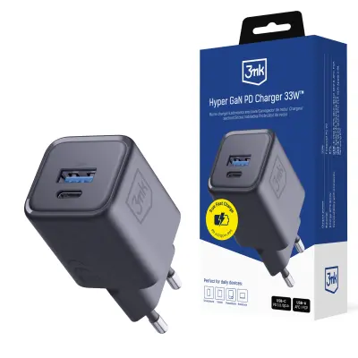 3MK HYPER CHARGER PD 33W GAN QC4+ PPS ZA TELEFONE 1A1C USB-C POLNJENJE 33W