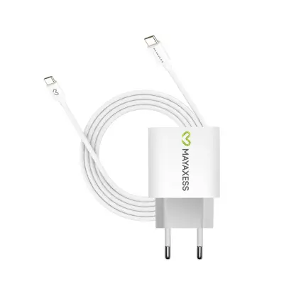Mayaxess, Omrežni polnilnik za Pixel 9a 20W + 1m USB-C kabel, Bela
