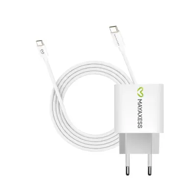Mayaxess, Omrežni polnilnik za Pixel 9 Pro XL 20W + 1m USB-C kabel, Bela