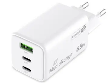 Polnilec hitri mediarange 65w 2xusb-c in 1xusb-a mrma116