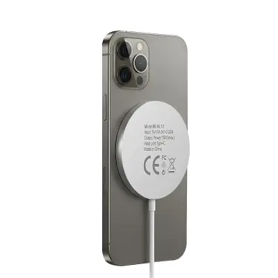Mayaxess, Polnilnik za iPhone 15 Pro Magsafe magnetni 15W, Bela