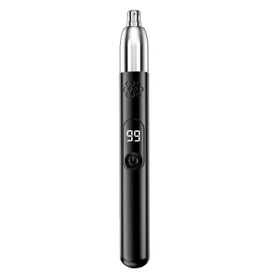 Kompaktna 3W USB polnilna strižnica za nosne dlake z digitalnim zaslonom, Črna