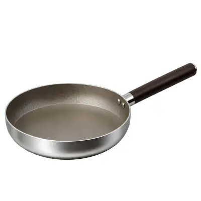 Cheffinger, Neprijemljiva indukcijska ponev 20 cm z ročajem z učinkom lesa, Srebrna