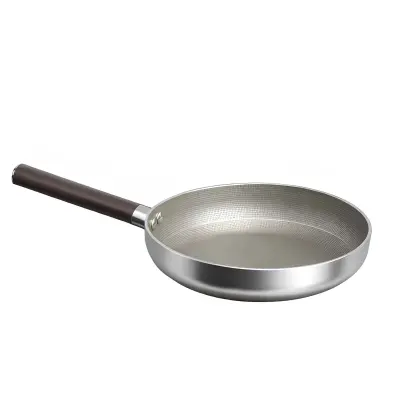 Cheffinger, Neprijemljiva indukcijska ponev 24 cm z ročajem z učinkom lesa, Srebrna