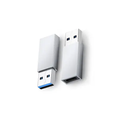 Type-C ženski v USB 3.0 adapter 4-pack, aluminij, PD polnjenje Silver